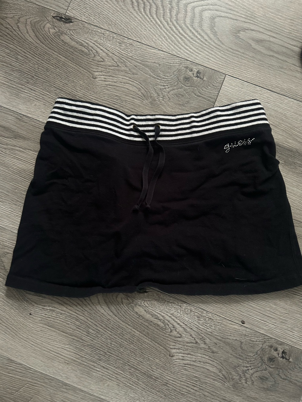 Guess Black Mini Skirt with Striped Waistband